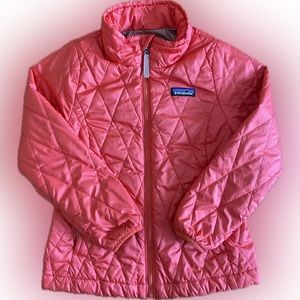 PATAGONIA kids girl xs 5T 6T red down puffer sweater jacket